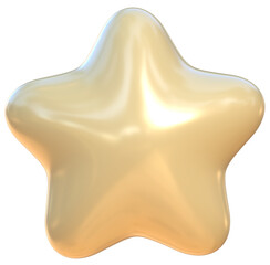 Cute 3D yellow star pastel stationery kawaii stickers illustration