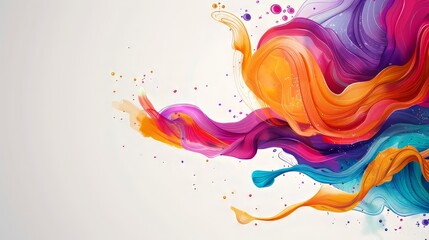 Abstract Colorful Swirls on White Background
