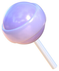 Cute 3D purple lollipop candy pastel stationery kawaii stickers illustration
