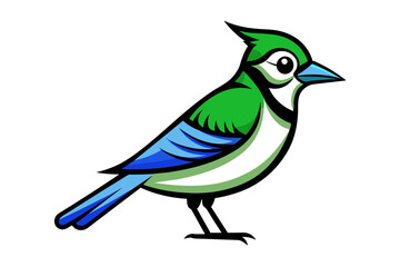 Blue Jay different style vector illustration line art
