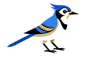 Blue Jay different style vector illustration line art