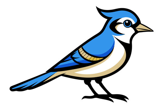 recommend clip art: Blue Jay different style vector illustration line art