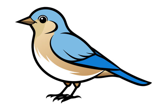 recommend clip art: American Robin different style vector illustration line art