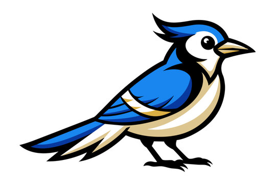 recommend clip art: Blue Jay different style vector illustration line art