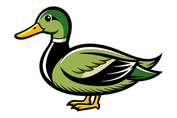 Mallard Duck different style vector illustration line art 