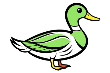 Mallard Duck different style vector illustration line art 