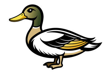 Mallard Duck different style vector illustration line art 