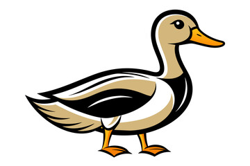Mallard Duck different style vector illustration line art 