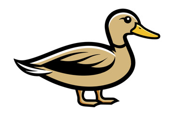 Mallard Duck different style vector illustration line art 