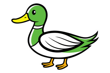 Mallard Duck different style vector illustration line art 