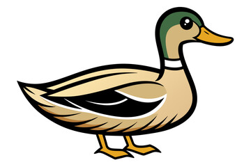 Mallard Duck different style vector illustration line art 