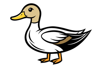Mallard Duck different style vector illustration line art 