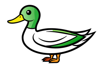 Obraz premium Mallard Duck different style vector illustration line art 