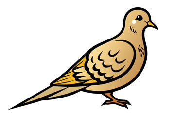 Mourning Dove different style vector illustration line art