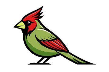 Northern Cardinal different style vector illustration line art
