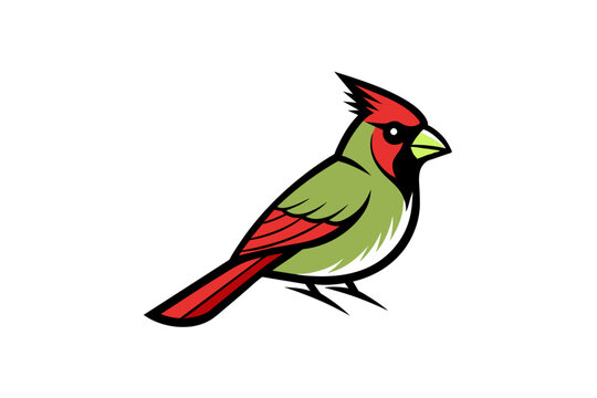 recommend clip art: Northern Cardinal different style vector illustration line art