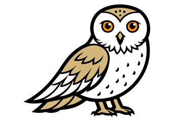 Snowy Owl different style vector illustration line art