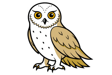 Snowy Owl different style vector illustration line art