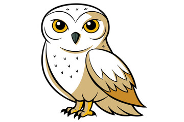 Snowy Owl different style vector illustration line art