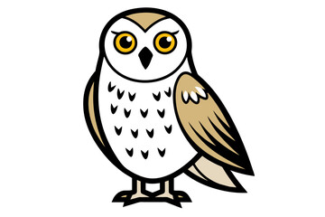 Snowy Owl different style vector illustration line art