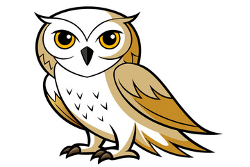 Snowy Owl different style vector illustration line art