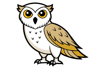 Snowy Owl different style vector illustration line art