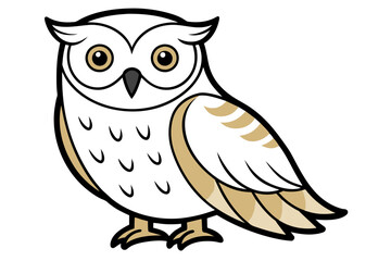 Snowy Owl different style vector illustration line art