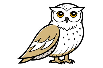 Snowy Owl different style vector illustration line art