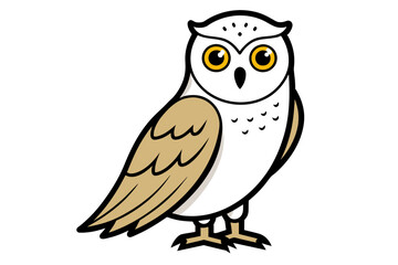 Snowy Owl different style vector illustration line art