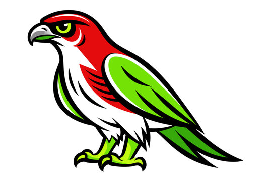 recommend clip art: Red-tailed Hawk different style vector illustration line art