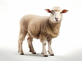 Fototapeta premium Lamb, isolate on white background, dicut PNG style