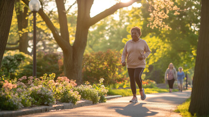 Obraz premium Senior Joy: Sunny Park Workout