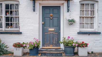 Modern villa entrance view