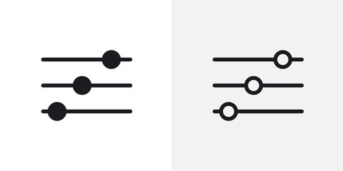 Settings sliders vector icon set.