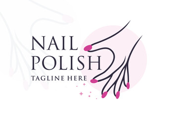 Manicure nails Beauty Logo nails art Premium Vector