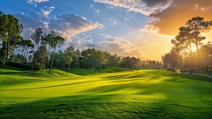 golf course with sun view