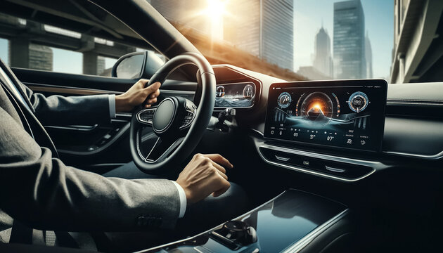 Bright Urban Drive in an Electric Car