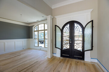 Interior view modern living room with of house after reconstruction