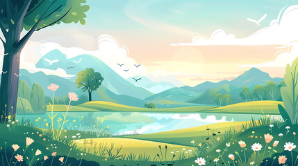 Naklejka premium landscape illustration