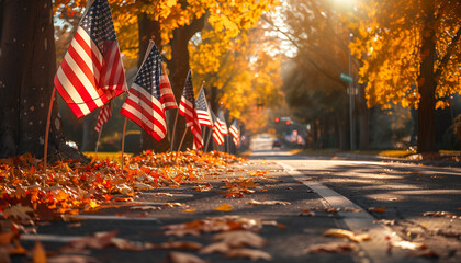 American Flags Autumn