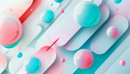 Pastel Pink and Blue Abstract Geometric Art