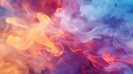 Fototapeta premium Abstract background of colorful smoke. The smoke is a mix of red, orange, yellow, blue, and purple.