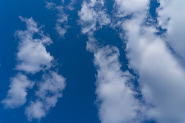 white fluffy clouds isolated on a black background
