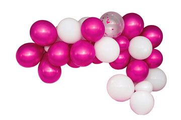 colored balloons on sticks, isolate on a white background