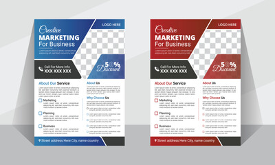 Modern minimal professional vactor business flyer design template 