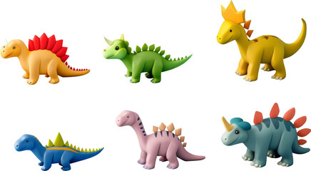 dinosaur icon set isolated