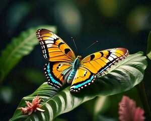 Fototapeta premium Butterfly Stock Photo, Butterfly, Beauty In Nature, Flower, Butterflies, Generated By Ai.