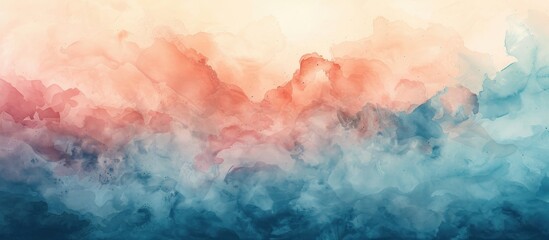 Serene Watercolor Background in Soft Pastel Tones for Artistic Projects and Designs -