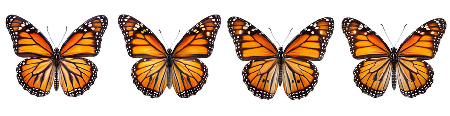 Fototapeta premium Collection of Monarch Butterflies Illustrations