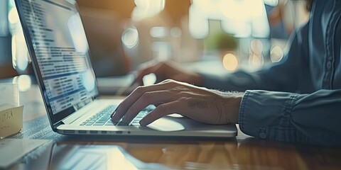 Business colleagues engaged in online discussions and project planning, close-up, screens and documents, professional attire, collaborative atmosphere